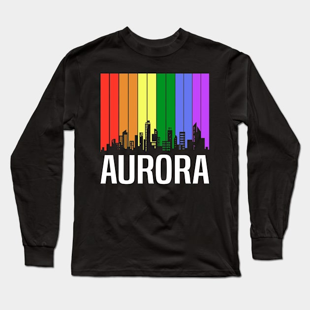 The Love For My City Aurora Great Gift For Everyone Who Likes This Place. Long Sleeve T-Shirt by gdimido